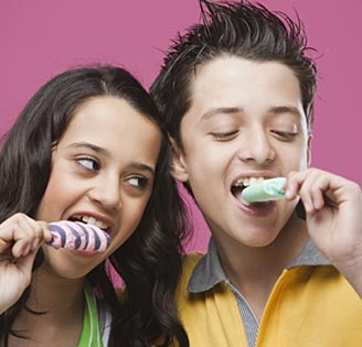 Two friends eating Frubon ice pops