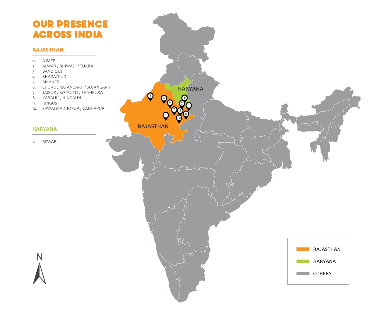 Map of FRUBON presence across Rajasthan and Haryana